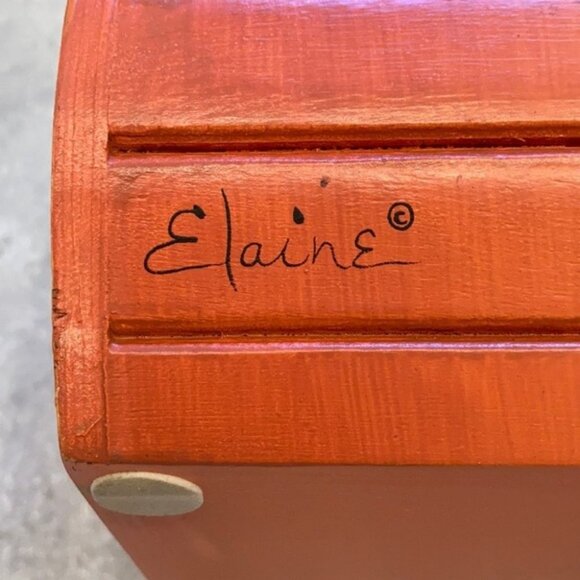 🎃🪵 Halloween-Themed Wooden Pumpkin Basket | “Boo Bucket” by Elaine  🍁🕸️ - Picture 11 of 12